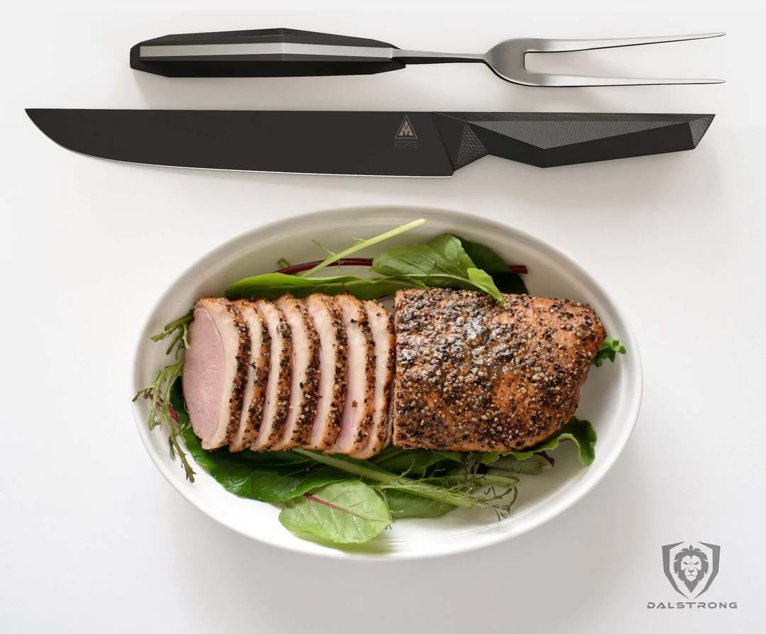 Premium Dalstrong Carving Knife & Fork Set - 9
