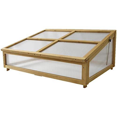VegTrug Classic Cold Frame - Durable Spacious Wooden Garden Greenhouse for Seedlings & Plants (1m) | Perfect for Backyard Gardening, Urban Farming & Winter Plant Protection
