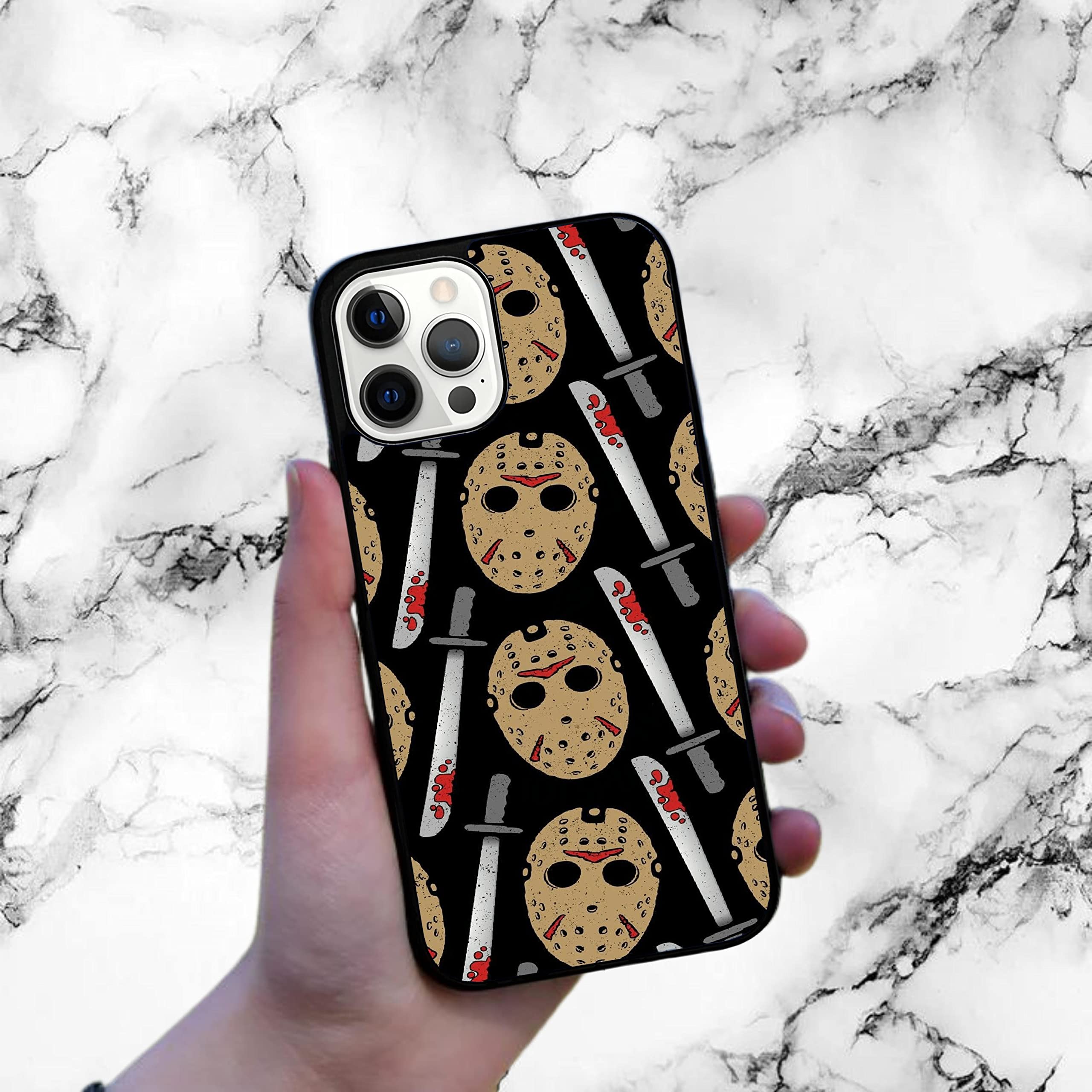 Halloween iPhone Case for iPhone 16/15/14/13/12/11/X/XS/XR/8/7/6/6s Plus/Mini/Pro/Max - Spooky Durable Shockproof Slim TPU Rubber Non-Slip Protective Cover (Black) - Perfect for Trick-or-Treating, Costume Parties & Halloween Festivities
