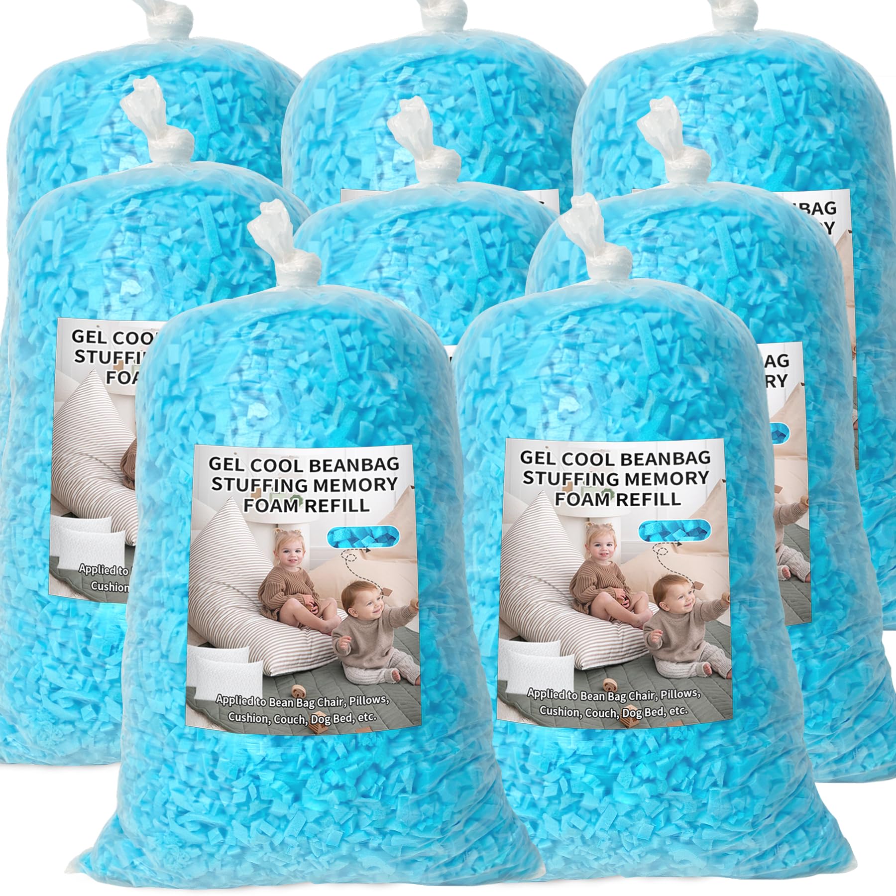 40 lbs Shredded Memory Foam Bean Bag Filler - Ultra Soft Pillow Stuffing & Bean Bag Refill for Couches, Cushions, Stuffed Animals, Dog Beds & DIY Arts & Crafts | Perfect for Home Comfort & Creative Projects