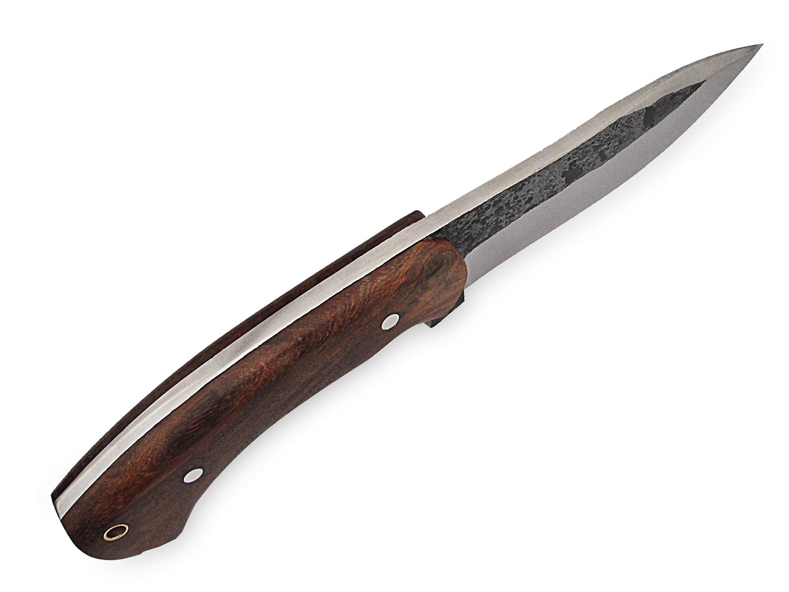 Premium High Carbon Steel Bushcraft Knife - Handmade Full Tang Survival Knife for Hunting, Camping & Outdoor Adventures - Durable Fixed Blade with Rosewood Handle & Leather Sheath - Perfect for Wilderness Survival, Tactical Use & Bushcraft Activities