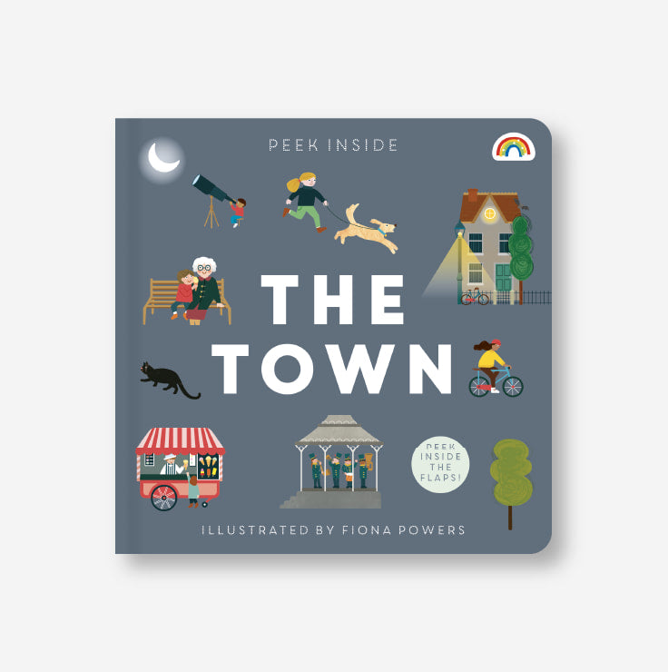 Peek Inside The Town Board Book - Interactive Lift-the-Flap Children's Book for Early Learning & Storytime Fun