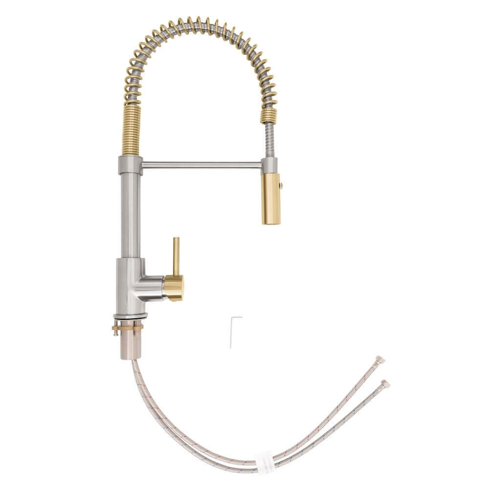 ZLINE Autograph Edition Sierra Pull Down Spring Single Handle Kitchen Faucet - Brushed Gold, Matte Black & Stainless Steel Options | Modern Touchless Design for Easy Cooking & Dishwashing