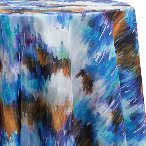 60-Inch Round Tablecloth for Dining & Events - Watercolor Textile Fabric Fits Tables Under 60