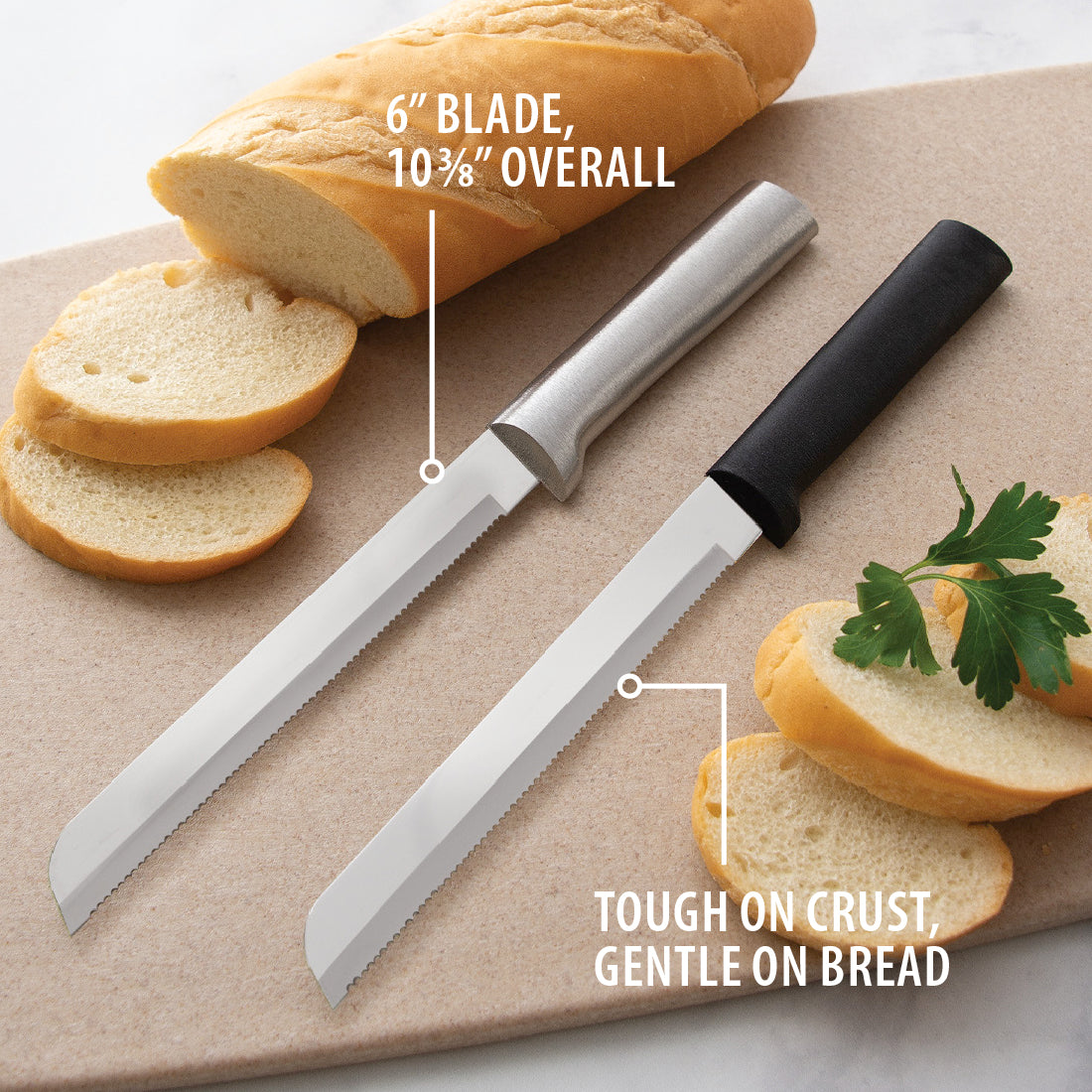 6-Inch Bread Knife - Sharp Stainless Steel Blade for Slicing Bread, Cakes & Pastries - Perfect for Home Baking, Restaurants & Bakeries