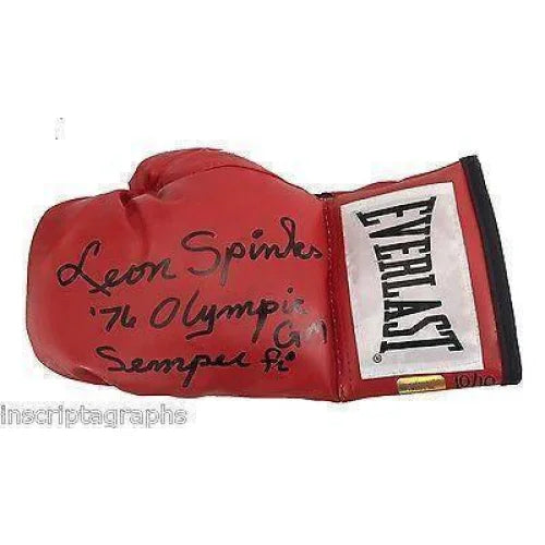 Leon Spinks Autographed Boxing Glove #D/10 - Signed 1976 Olympic Gold Medal & 