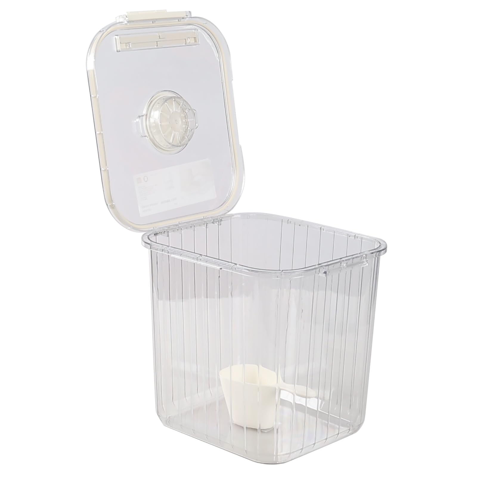22 Lbs Airtight Rice Storage Container with Measuring Cup - Clear Plastic Food Storage Bin for Dry Goods (1 Pack) - Perfect for Kitchen Pantry, Bulk Rice, Flour, Sugar & Cereal Organization