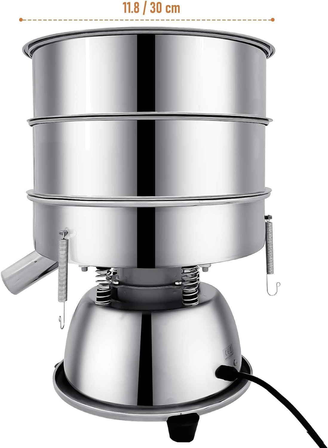 Electric Automatic Vibrating Sieve Shaker Machine - 40 Mesh & 60 Mesh Flour Sifter for Baking, Herbal Powder, Spices | 110V 55W | Perfect for Home Kitchens, Bakeries & Herbal Medicine Preparation