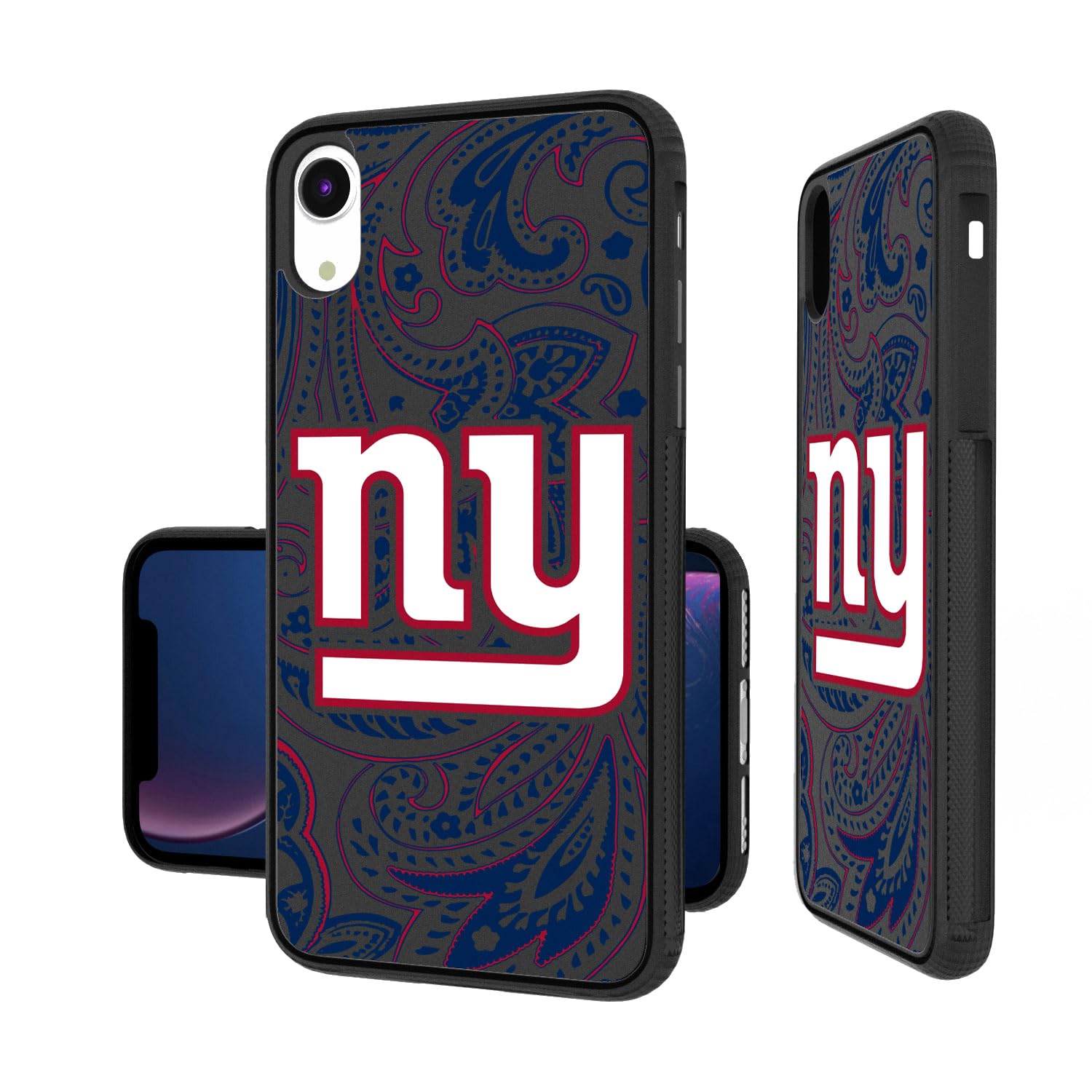 New York Giants iPhone Case with Paisley Design - Durable Bumper Protection for iPhone 13/14/15 Pro Max - Perfect for Football Fans & Game Day Accessories