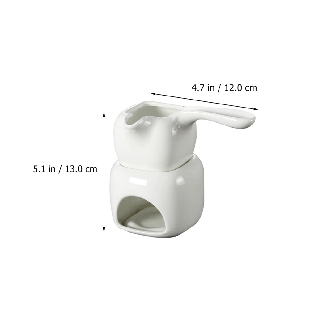 Cabilock Ceramic Chocolate Melting Pot - Cheese Fondue Maker, Butter Warmer & Hot Pot Bowl for Chocolate, Cheese & Desserts - Perfect for Parties, Romantic Dinners & Family Gatherings