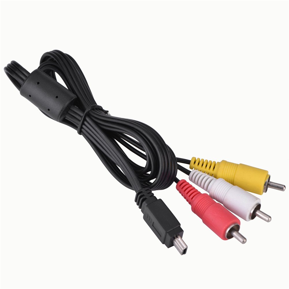 Mini USB to 3 RCA AV Cable - High Quality Video Audio Cable for Digital Cameras (IXUS 990/980/970) to TV - Connect Your Camera for Home Theater & Video Playback