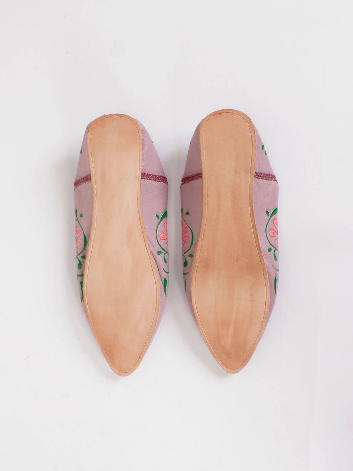Hand Painted Floral Moroccan Babouche Slippers - Soft Indoor/Outdoor House Shoes for Women, Comfortable & Stylish - Perfect for Home, Spa, Yoga & Relaxation