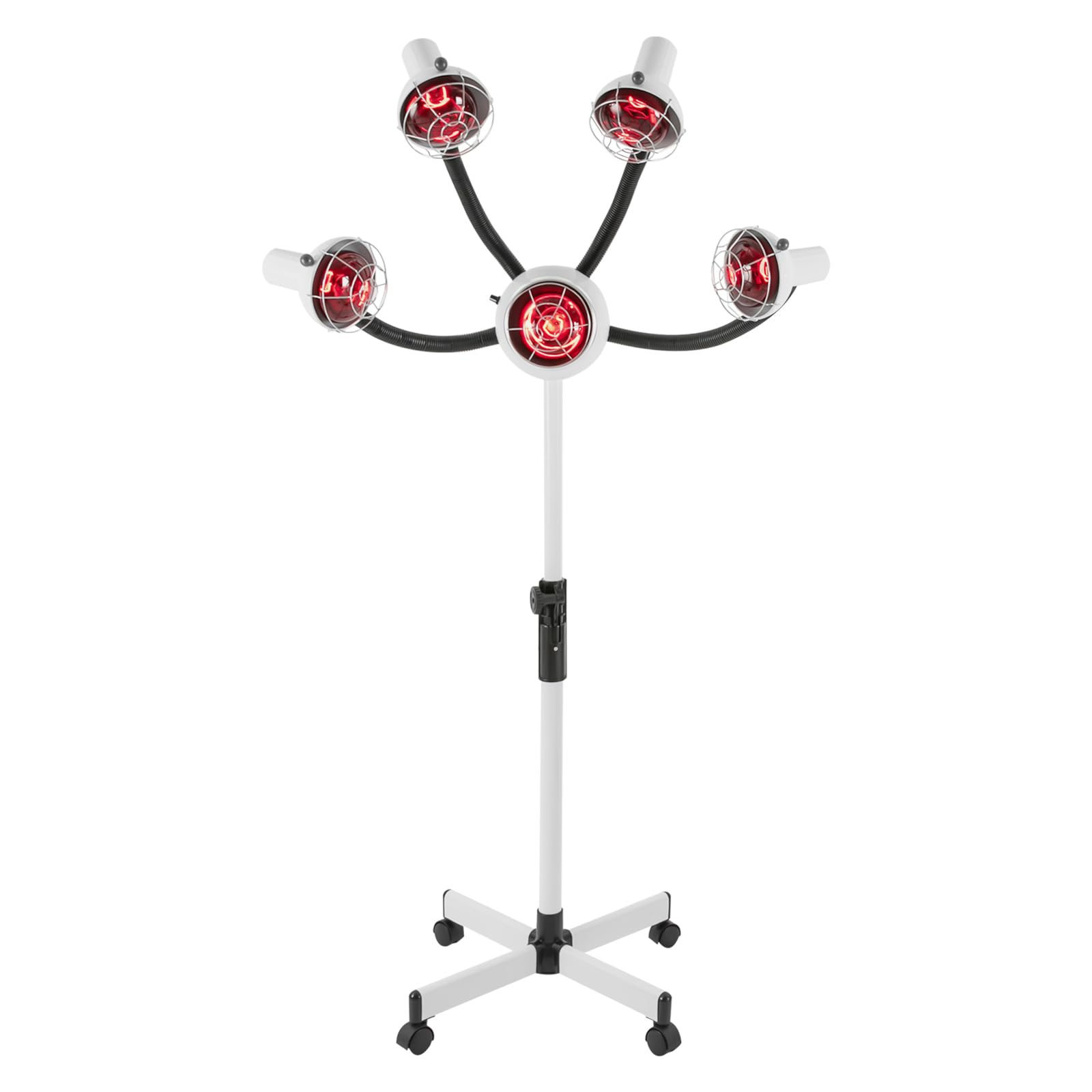 5 Head Infrared Heat Lamp for Hair Salon - Professional Hair Color Processor with Adjustable Flexible Arms, Salon Hair Processing Machine & Infrared Hair Dryer (White) - Perfect for Hair Coloring, Deep Conditioning & Styling Treatments