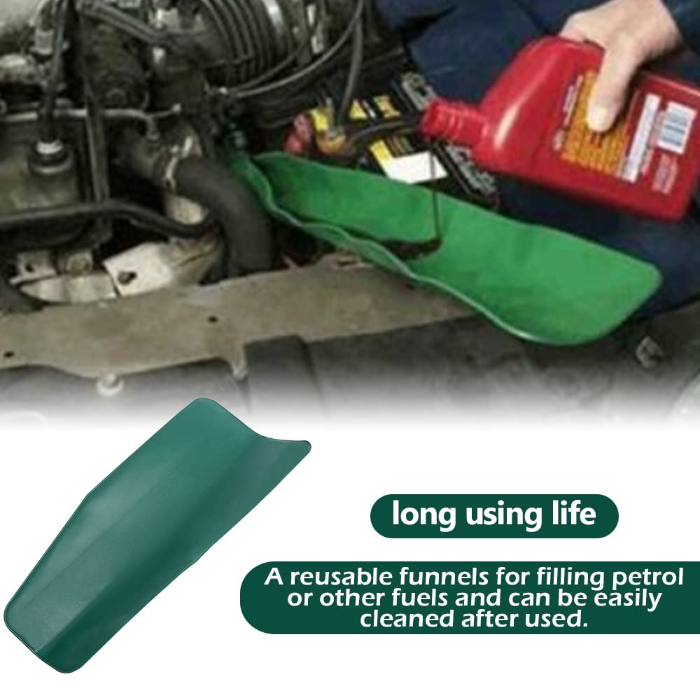 Flexible Oil Funnel for Cars, Trucks & Motorcycles - Reusable 14.6x6.7in Foldable Drain Funnel Tool for Engine Oil Change, Lawn Mower & DIY Automotive Maintenance - Durable Leak-Proof Design