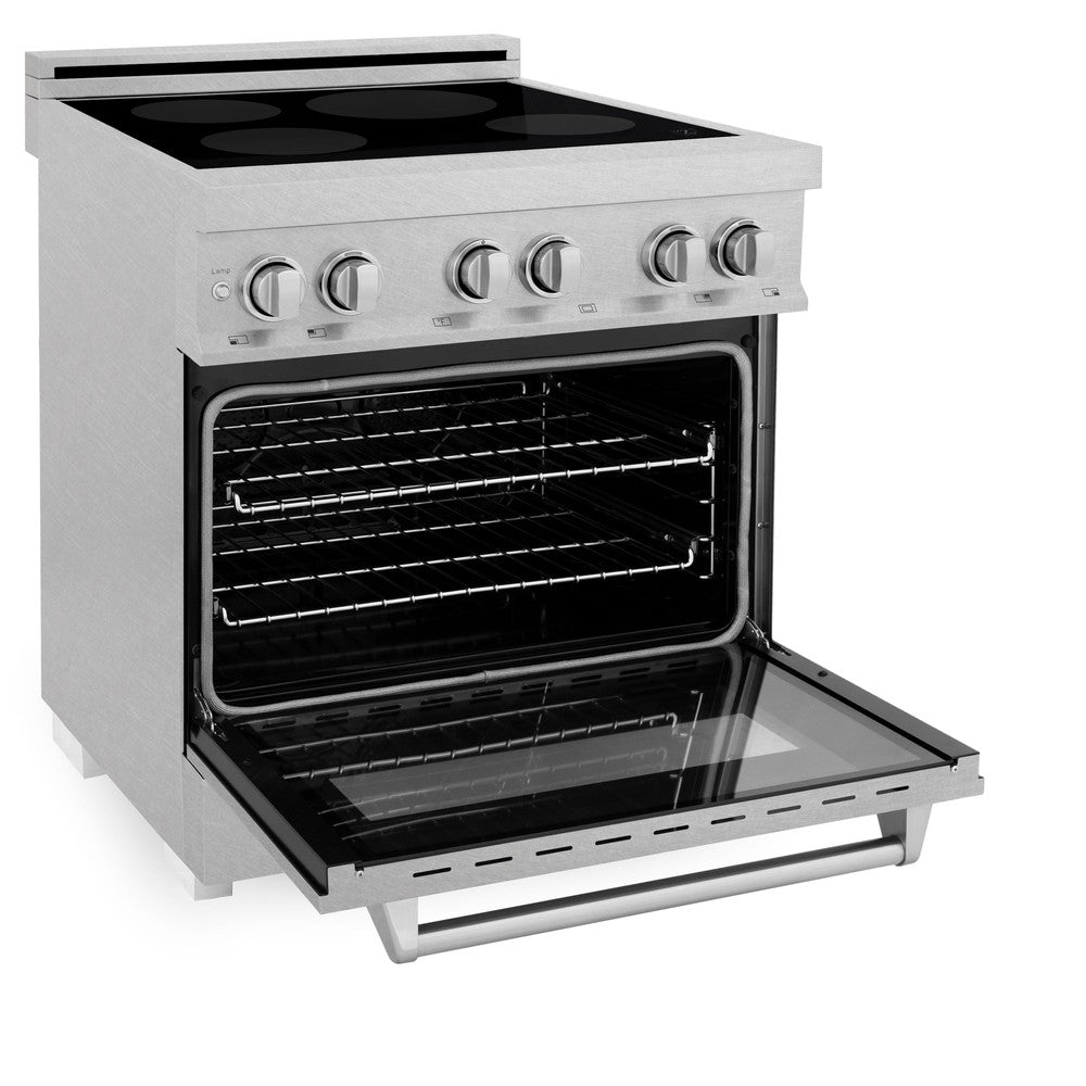 ZLINE 30 Inch 4.0 Cubic Feet Legacy Induction Range with 4 Element Cooktop & Electric Oven in Satin Stainless Steel (RAINDS SN 30) - Perfect for Modern Kitchens, Home Chefs & Professional Cooking