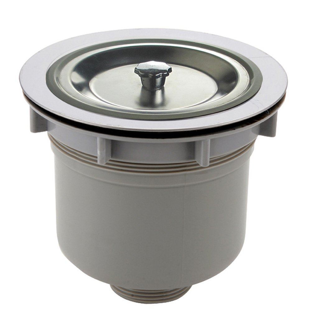 Stainless Steel Kitchen Sink Basket Strainer with Overflow - Durable Drain Filter for Food Waste - Perfect for Home Kitchen, Restaurant & Commercial Use