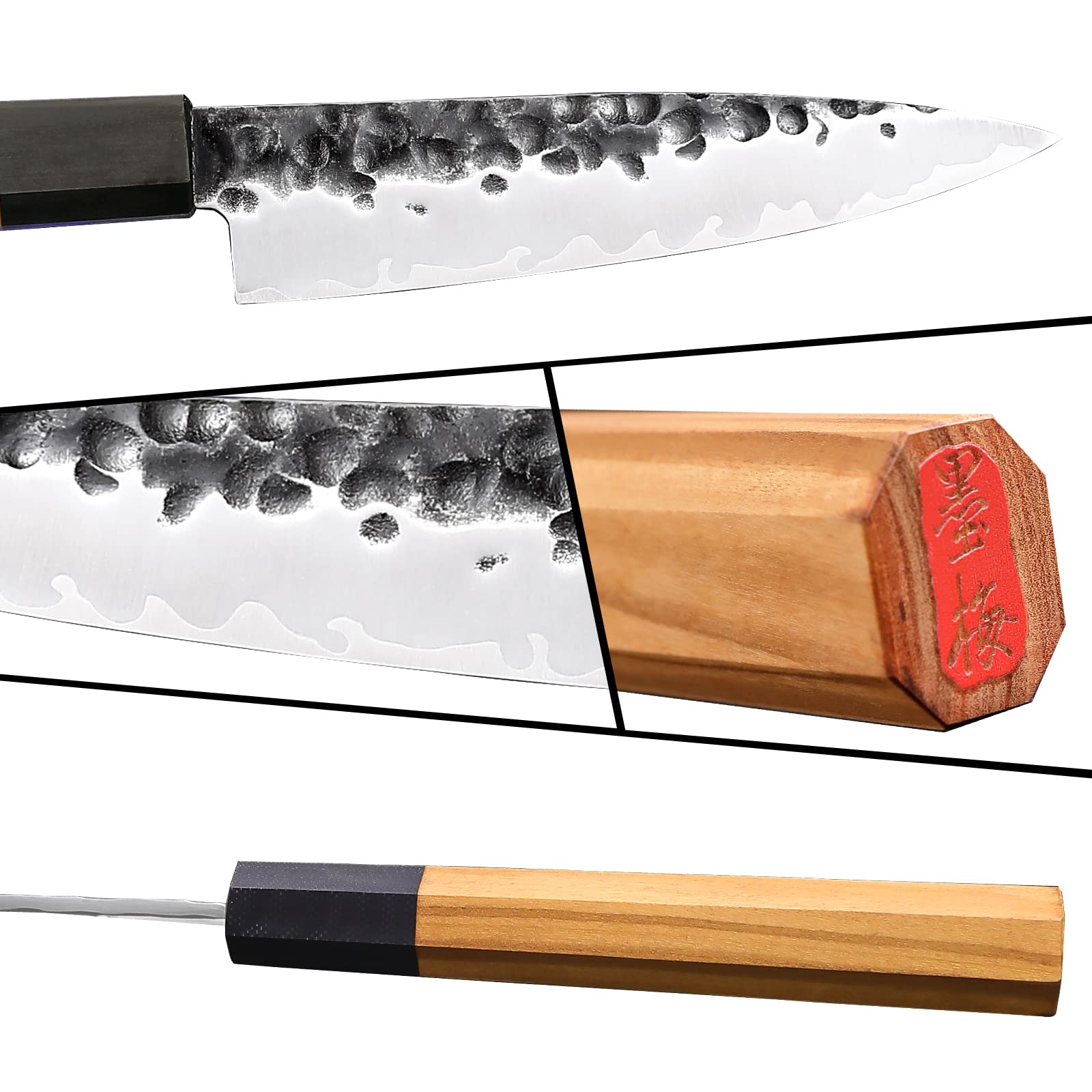 5.7 Inch Sharp High Carbon Stainless Steel Paring Knife - Olivewood Handle Kitchen Utility Knife for Peeling, Slicing Fruits & Vegetables | Perfect for Home Cooking, Camping & Food Prep