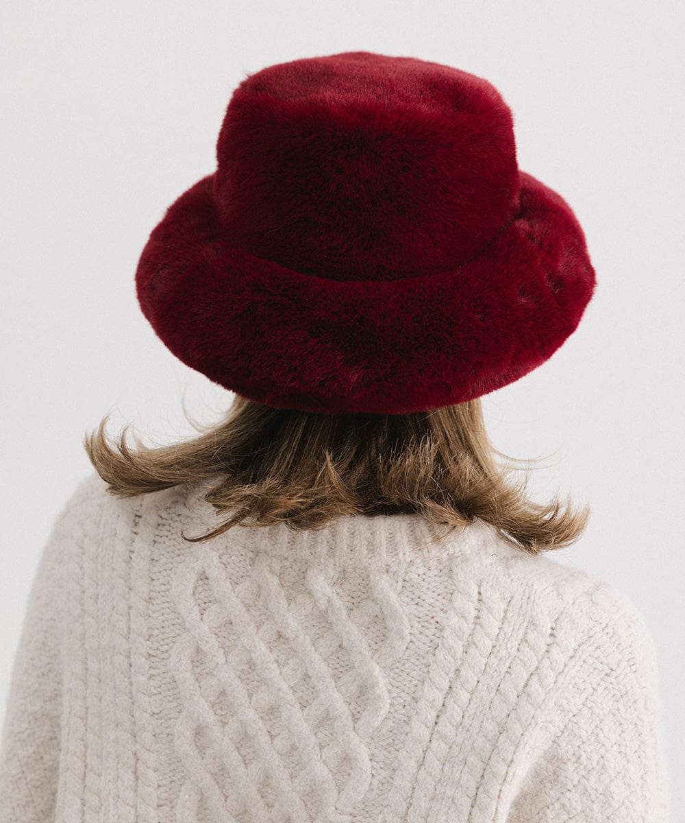 Parker Faux Fur Bucket Hat for Women - Winter Warm Fashion Beanie with Ear Flaps - Perfect for Outdoor Activities, Skiing & Snowboarding