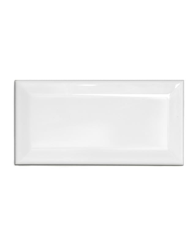 Victoria Tile Color Sample - White Glossy Facade Edge for Bathroom & Kitchen Renovation | Perfect for Backsplash, Countertop & Wall Decor