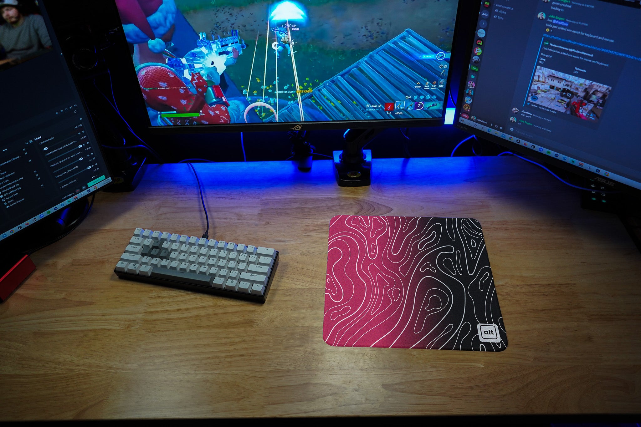Pink Ombre Damascus Gaming Mouse Pad - Non-Slip Rubber Base, Smooth Surface for PC & Laptop - Perfect for Office Work, Gaming & Graphic Design