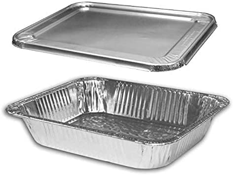 Half Size Aluminum Disposable Chafing Pans with Lids - 9x13 Inch 500 Pack | Perfect for Baking Cakes, Bread & Food Storage | Ideal for Catering, Buffets & Party Serving