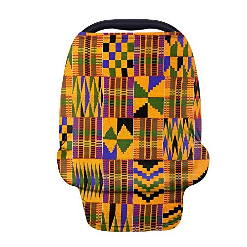 Dreaweet Nursing Cover & Breastfeeding Scarf - African Geometric Print Baby Car Seat Cover, Shopping Cart Canopy & Multi-Use Blanket for Nursing Moms | Perfect for Breastfeeding in Public, Travel & Outdoor Activities