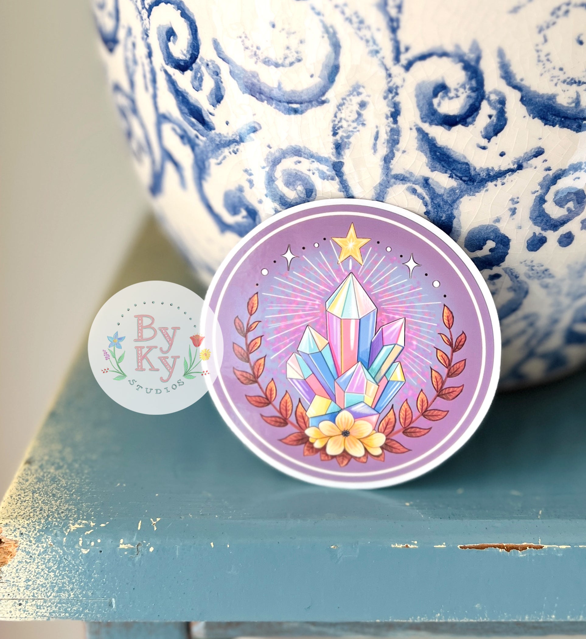 Crystal Star Vinyl Sticker - Waterproof, Durable Decal for Laptops, Cars, Tumblers & DIY Crafts - Perfect for Home Decor, Scrapbooking & Personalizing Gifts