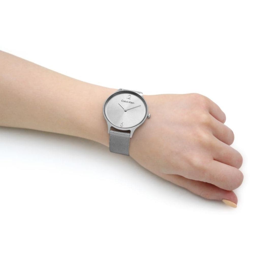 Calvin Klein Women's Silver Dial Watch with Milanese Strap - Model 25200001 | Elegant Fashion Accessory for Office, Party & Everyday Wear
