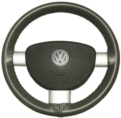 Genuine Leather Charcoal Steering Wheel Cover for Kia Vehicles - Size AXX by Wheelskins | Premium Car Accessory for Comfort & Style | Perfect for Daily Commute & Road Trips