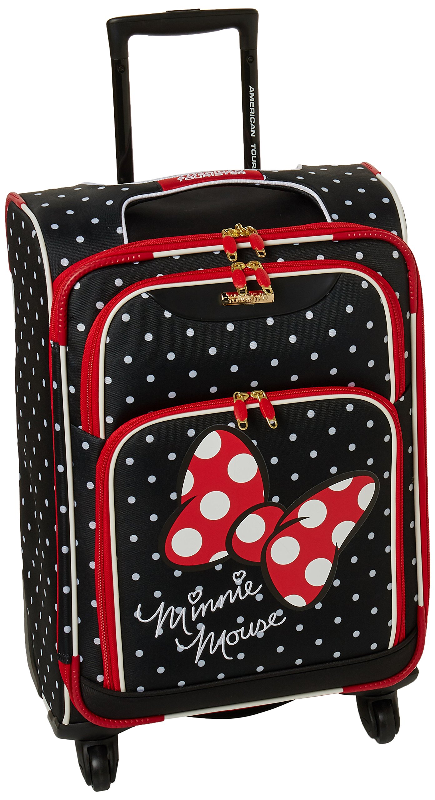 American Tourister Disney Minnie Mouse Red Bow 21-Inch Softside Spinner Luggage - Perfect for Kids Travel, School Trips & Disney Vacations
