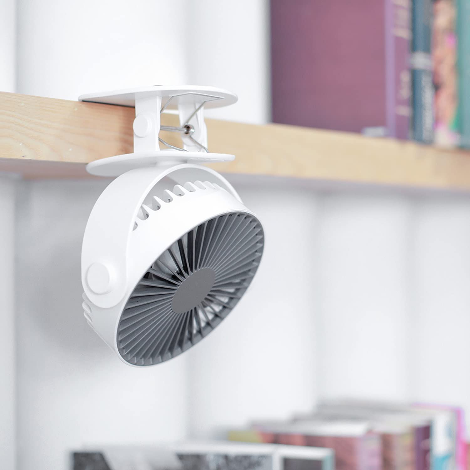 7-Inch Clip Convertible Table-Top & Clip Fan - Portable Air Circulating Fan with 3 Speed Settings - Compact Air Circulator for Bedroom, Home, Office, Camping & Car - White - Perfect for Cooling Small Spaces & Personal Use