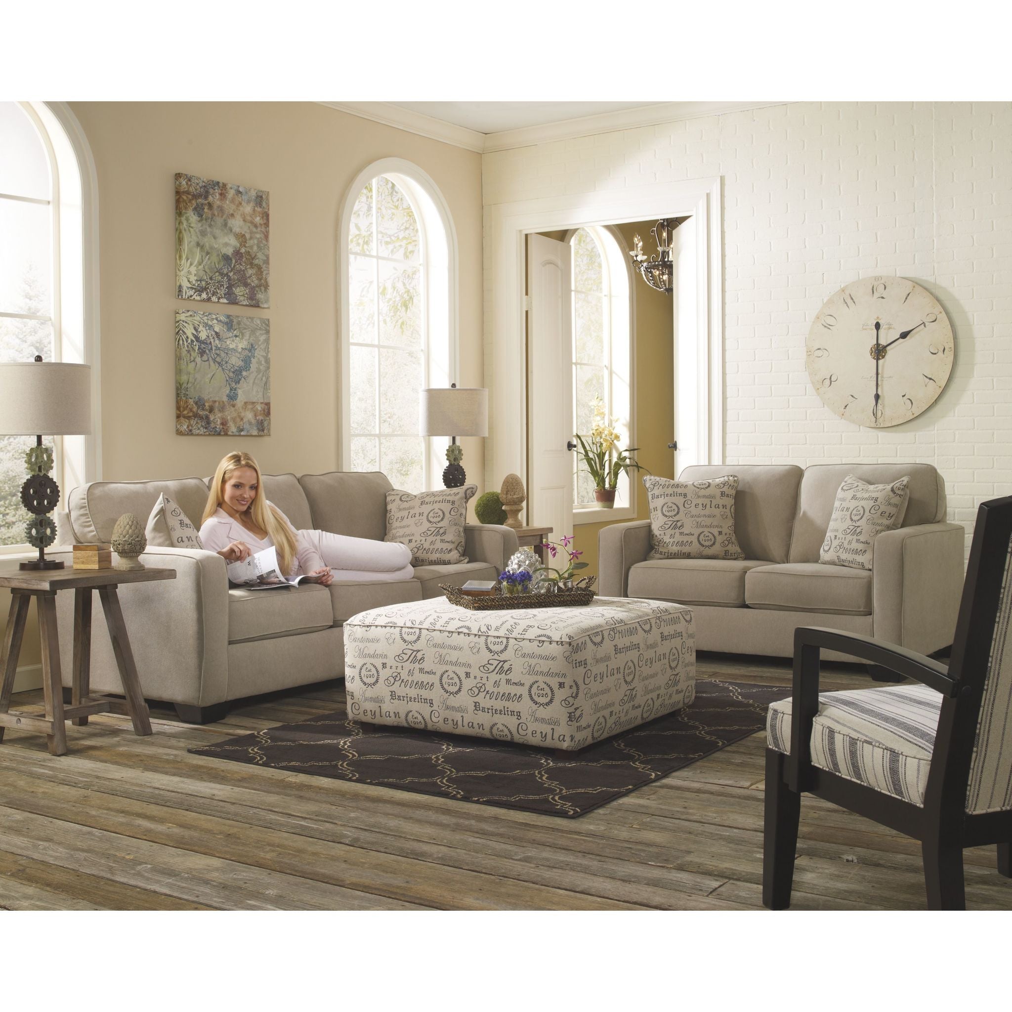 Alenya Sofa - Modern 3-Seater Fabric Couch for Living Room, Comfortable and Stylish Home Furniture - Perfect for Family Gatherings, Movie Nights, and Relaxing