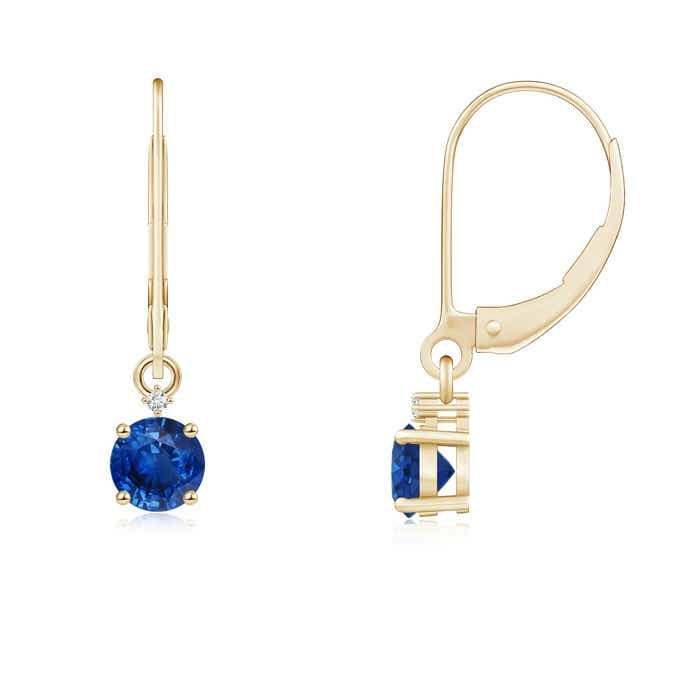 ANGARA Natural Blue Sapphire Drop Earrings for Women - 14K Solid Gold/Platinum September Birthstone Jewelry | Elegant Gift for Her, Birthday, Wedding & Anniversary | Perfect for Evening Parties, Bridal Accessories & Special Occasions
