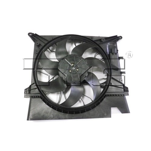 GO-PARTS Radiator Cooling Fan Assembly Replacement for 2003-2011 Volvo XC90 - Compatible with 2.9L L6, 2.5L L5, 4.4L V8, 3.2L L6 Engines - Single Fan Assembly Part# 306800053-PFM - Perfect for Engine Overheating Prevention & Cooling System Repair