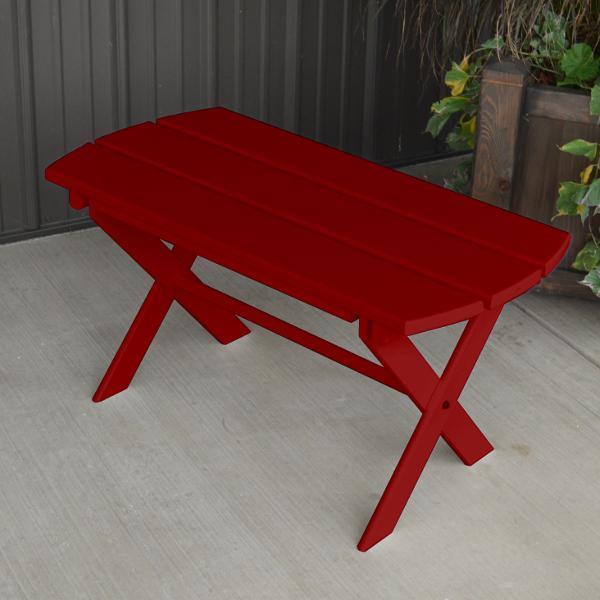 A & L Furniture Yellow Pine Folding Coffee Table - Rustic Wooden Side Table for Living Room, Patio, or Small Spaces - Perfect for Coffee, Books, and Decor