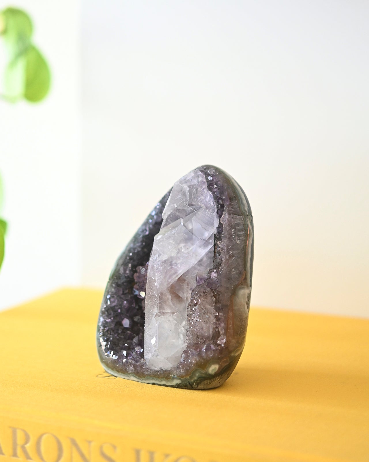 Natural Amethyst Druzy Freeform with Calcite - 1.3lbs Healing Crystal for Meditation, Yoga & Home Decor