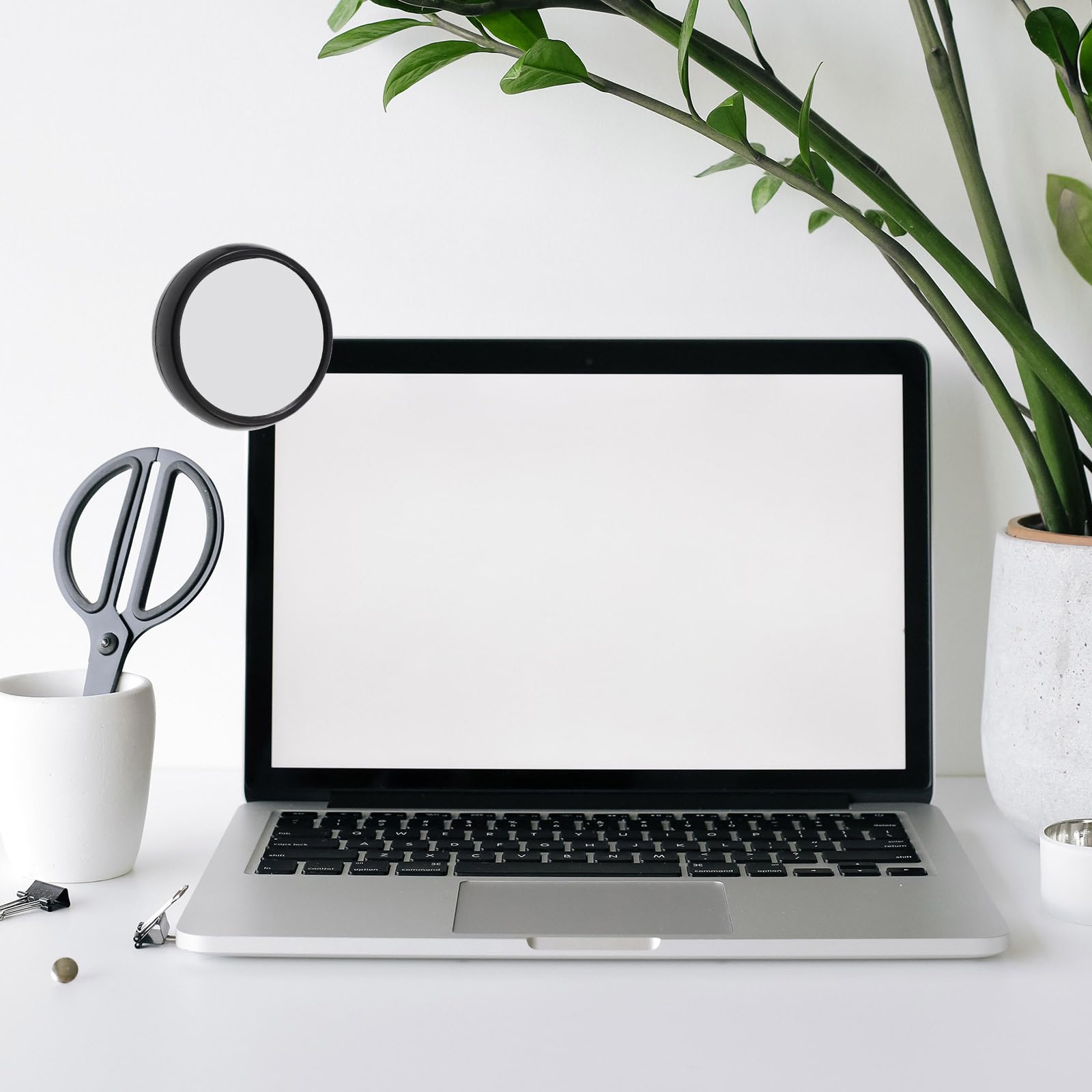 Computer Rearview Mirror - 2.95 Inch Round Convex Stick-On Monitor Mirror for Office Cubicles & Workstations | Perfect for Multi-Screen Setups & Workspace Visibility