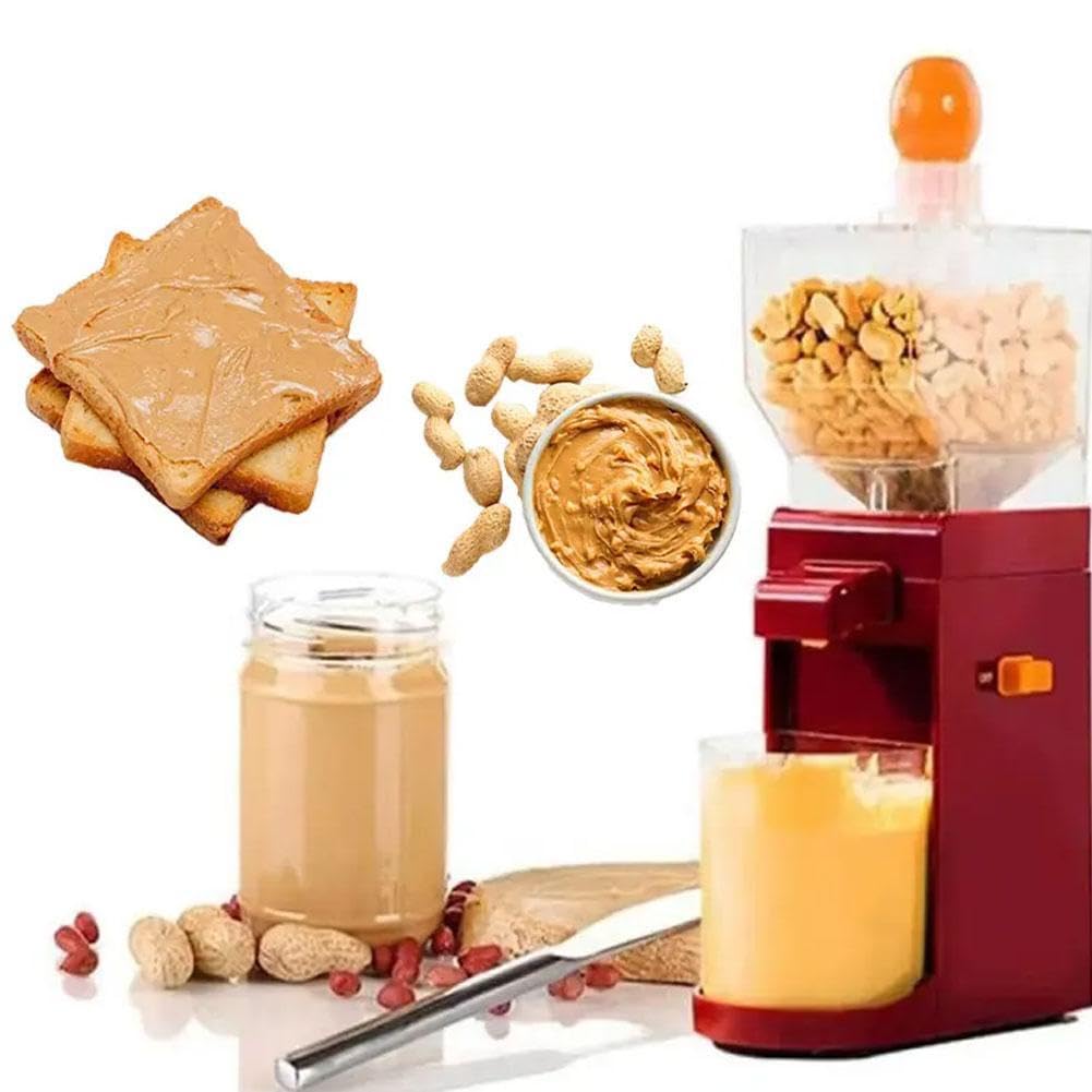 Electric Peanut Butter Maker Machine - Automatic Nut Grinder for Almonds, Cashews & Sesame Seeds with Non-Slip Base | Perfect for Home Kitchen, Healthy Snacks & Vegan Recipes