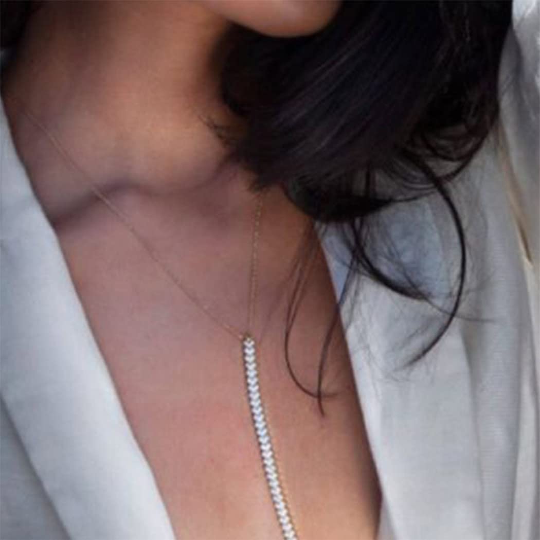 Layered Rhinestone Bra Chain Body Jewelry for Women - Silver Crystal Beach Party & Nightclub Accessory | Perfect for Summer Festivals, Bachelorette Parties & Vacations