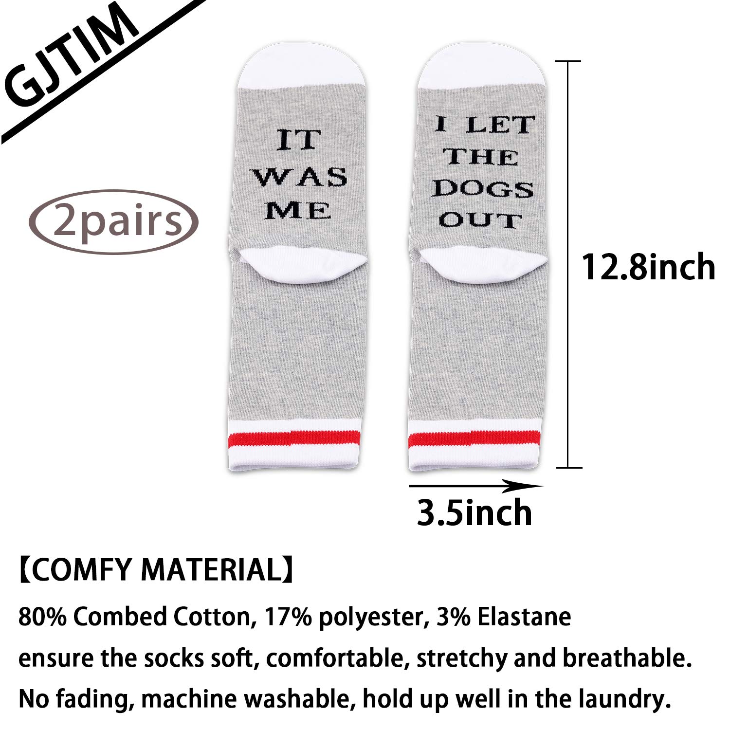 2 Pairs Funny Dog Socks for Dog Lovers - 'I Let The Dogs Out' Novelty Socks Gift for Dog Owners & Dog Moms - Perfect for Dog Walks, Gifts & Casual Wear