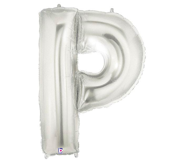 Large Silver Letter P Balloon for Birthday Parties, Graduations, and Special Events Decorations