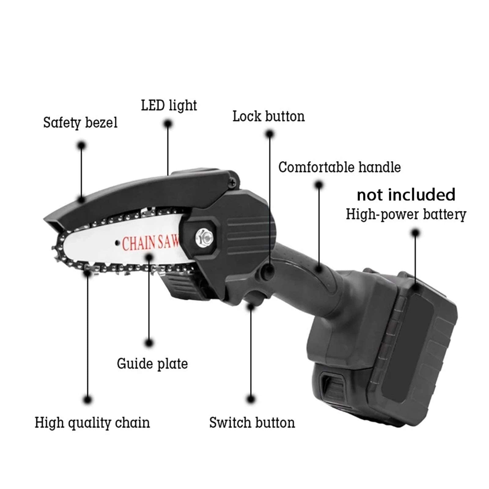 Electric Pruning Saw - Cordless One-Handed Chainsaw for Wood Cutting & Tree Trimming | Perfect for Gardening, Landscaping & DIY Wood Projects