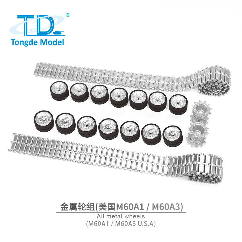 1/16 Tongde RC Battle Tank M60A1 M60A3 Metal Suspension Arms, Rock Arms, Sprockets & Idler Tracks Set - DIY Replacement Parts for Tank Model Building & Military Vehicle Enthusiasts - Perfect for RC Tank Upgrades, Repairs & Custom Projects