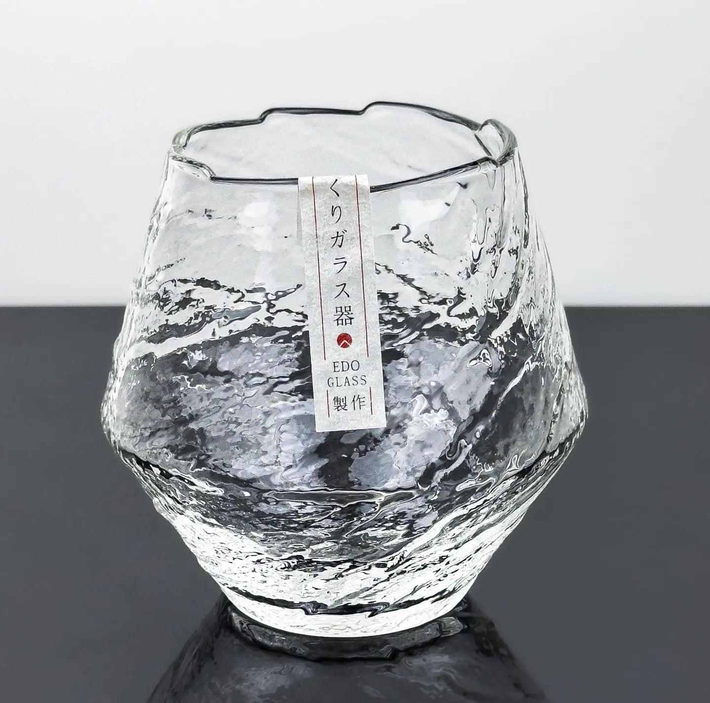 Premium Snowflake Whisky Glass Set - 420ml Japanese Style Crystal Clear Tumbler with Elegant Wooden Gift Box - Perfect for Scotch, Bourbon, Whiskey & Cocktail Drinking at Home, Parties or Gifting