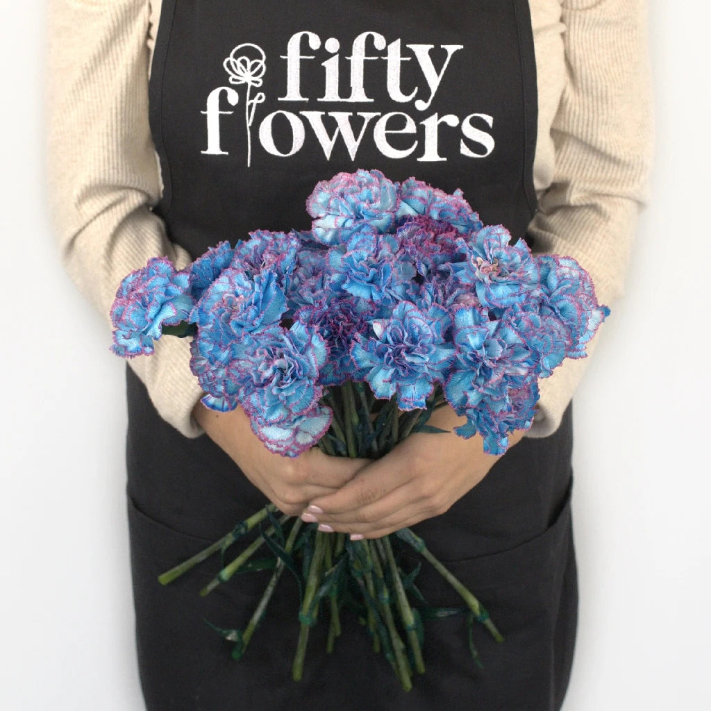 Blue Raspberry Carnation Flowers - Artificial Silk Floral Arrangement for Home Decor, Wedding Centerpieces & Party Decorations