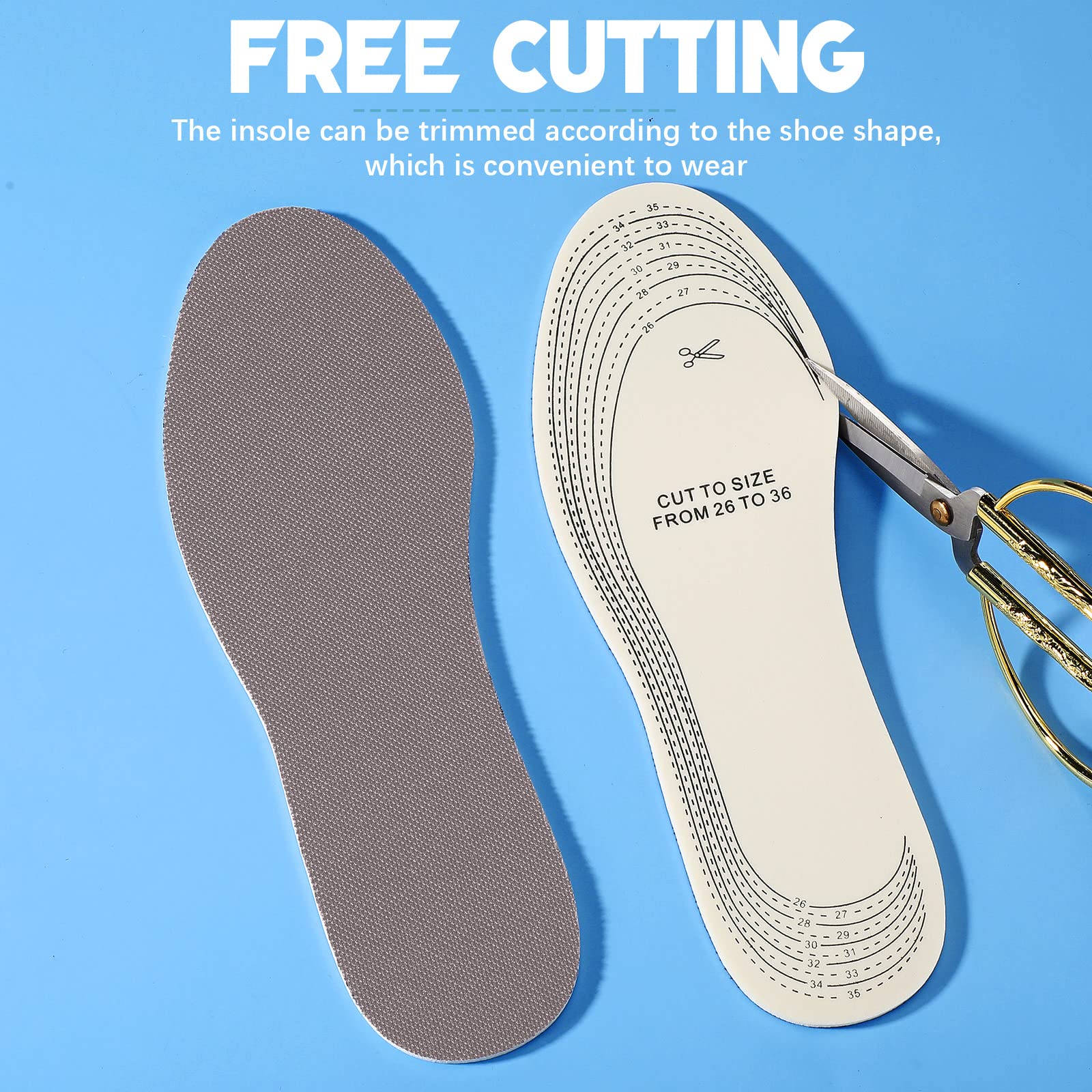 **Eurzom 2 Pairs Kids Shoe Insoles - Memory Foam Inserts for Children, Washable & Breathable Latex, Soft Toddler & Women's Shoe Filler - Gray (Perfect for Spring & Summer Comfort, School & Playtime)**