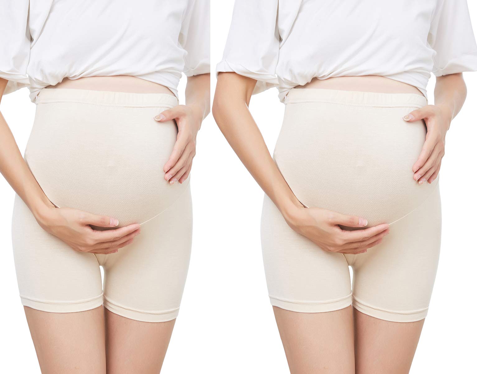 2 Pack Women's Soft Seamless Maternity Boyshorts - Breathable Belly Support Underwear for Pregnancy & Postpartum | Comfortable Shapewear for Everyday Wear, Workouts & Relaxation