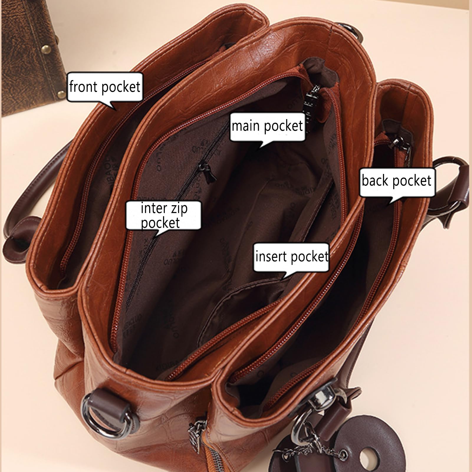 Vegan Leather Tote Bag for Women - Stylish Satchel Shoulder Bag with Multiple Compartments | Perfect for Work, Travel & Everyday Use | Eco-Friendly Handbag & Purse