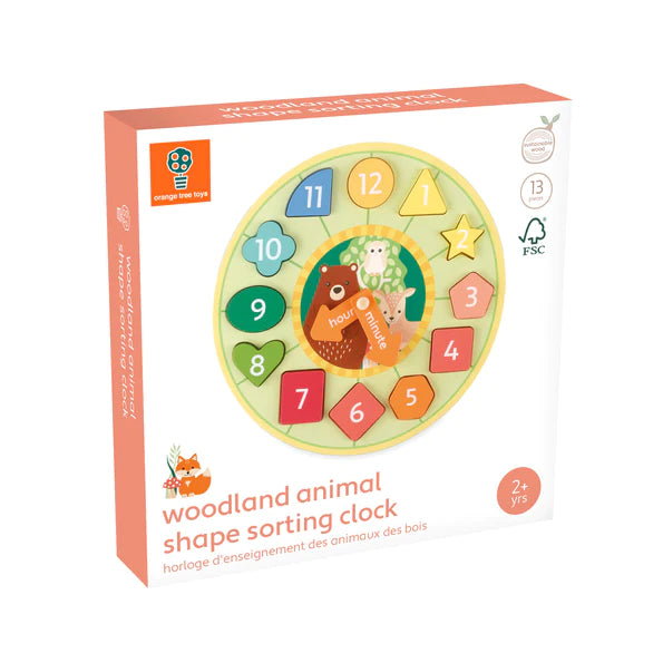 Wooden Shape Sorting Clock - Educational Toy for Toddlers - Learn Numbers, Shapes & Time - Perfect for Preschool Learning & Playtime Activities