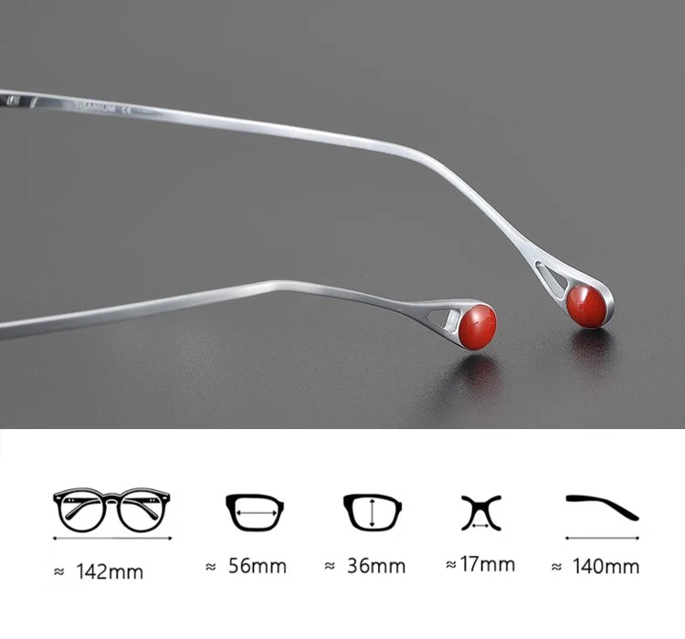 Stylish Black Semi-Rimless Square Frame Titanium Eyeglasses for Men - Perfect for Office, Reading & Everyday Use